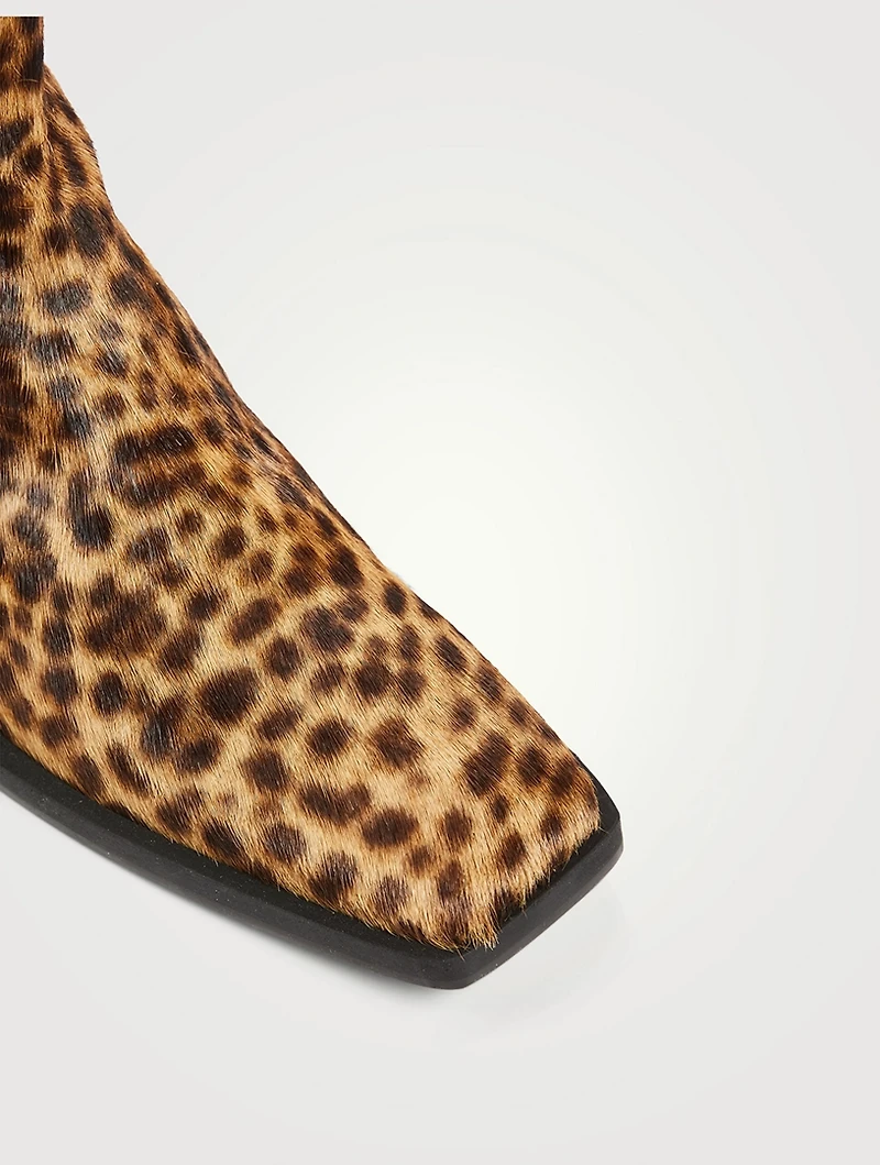 Le Maddox Leather Ankle Boots Leopard Print