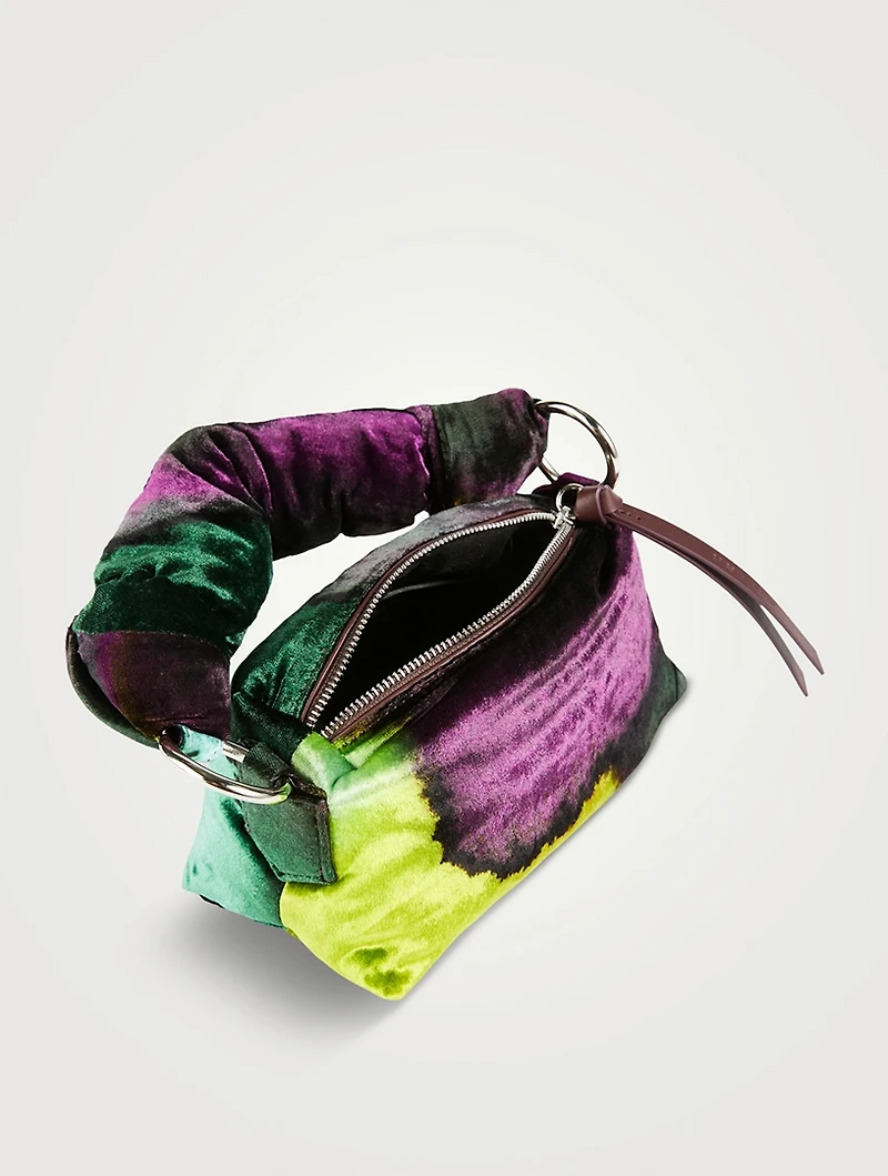 Puffy Velvet Shoulder Bag In Tie-Dye Print