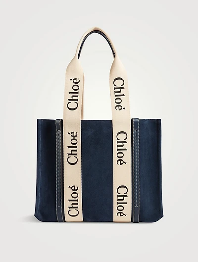 Medium Woody Suede Tote Bag