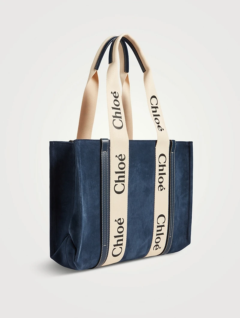 Medium Woody Suede Tote Bag