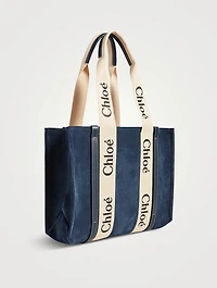 Medium Woody Suede Tote Bag