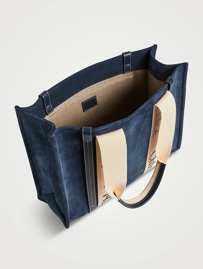 Medium Woody Suede Tote Bag