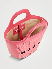 Micro Tropicalia Raffia And Leather Tote Bag