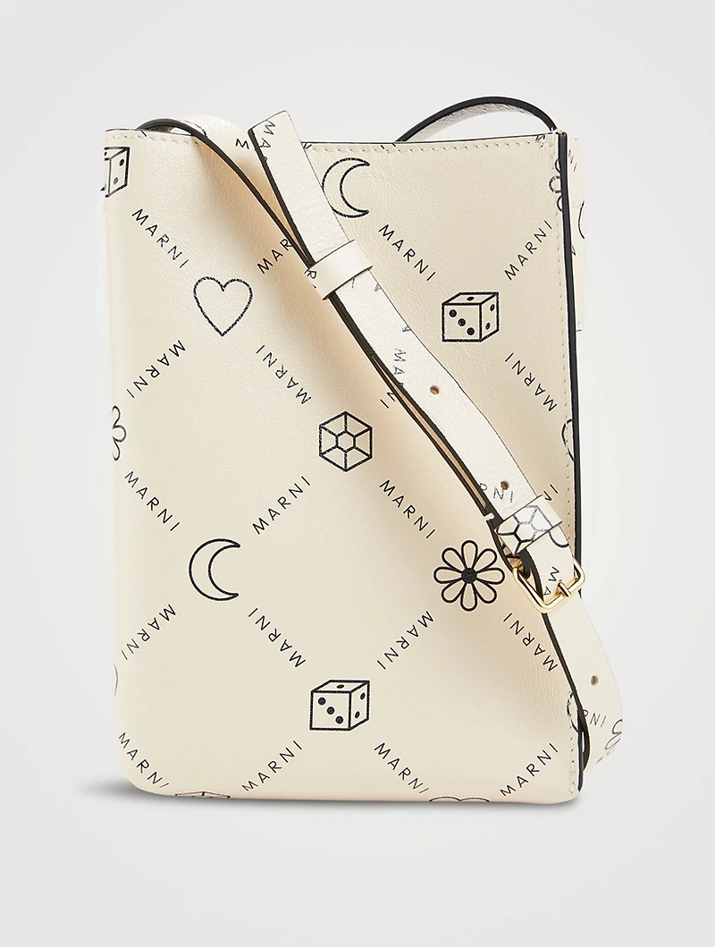 Nano Museo Leather Tote Bag In Logo Print
