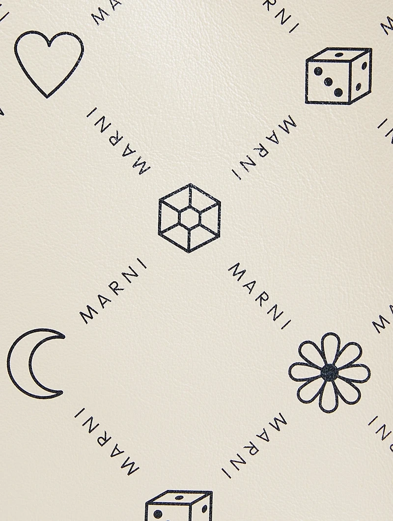Nano Museo Leather Tote Bag In Logo Print