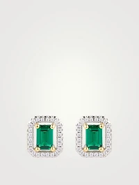 Eton Emerald Borderset Stud Earrings