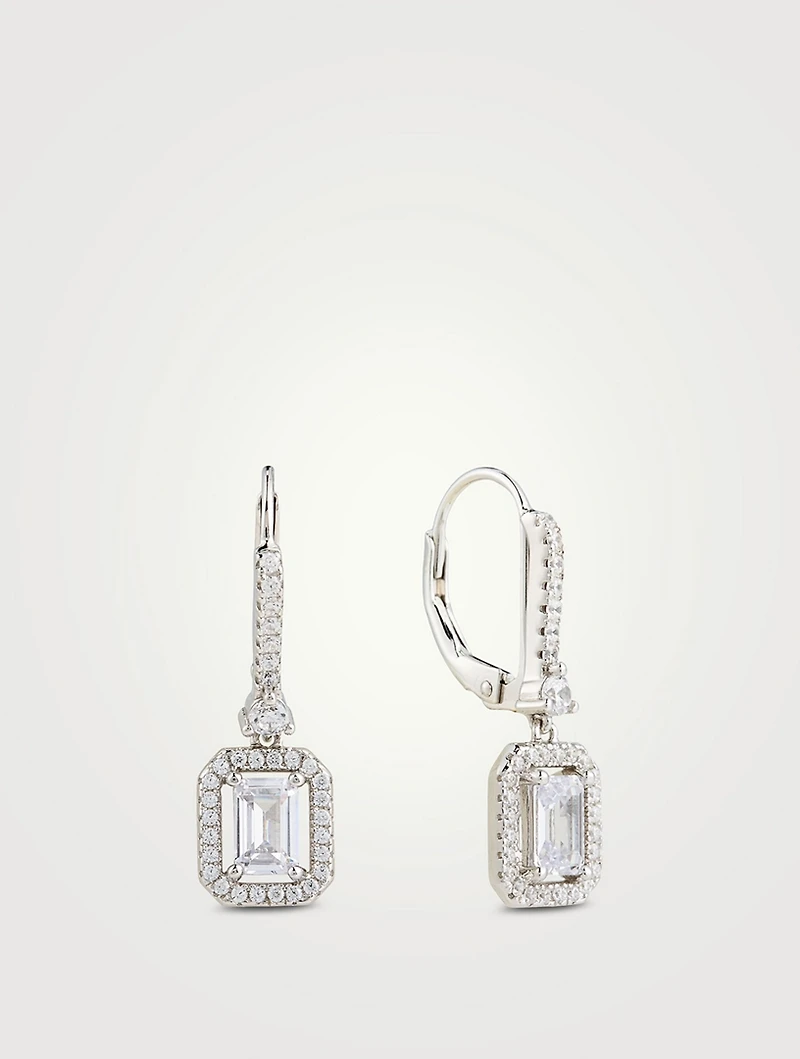 Moxie Emerald Borderset Drop Earrings