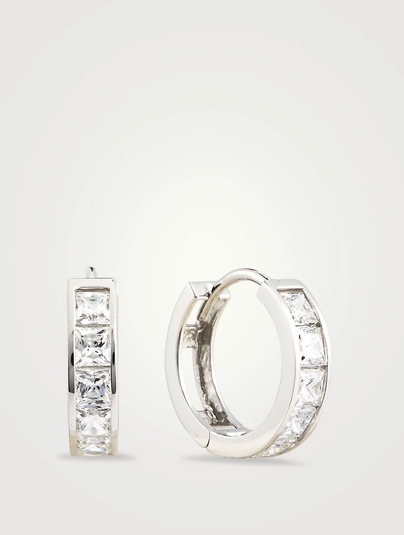 Waverly Princess Bezel Hoop Earrings