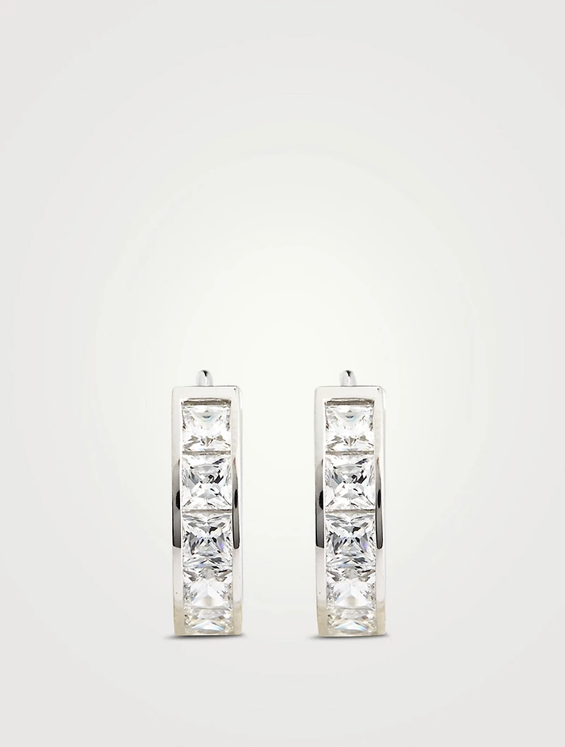Waverly Princess Bezel Hoop Earrings