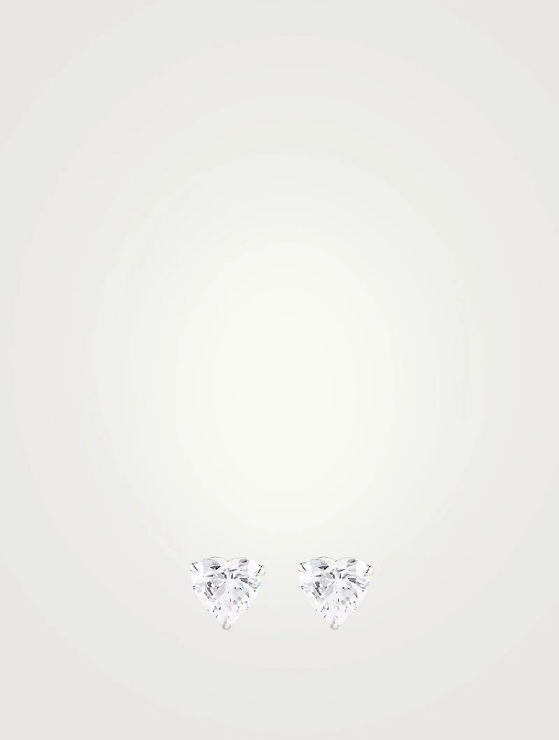 9K White Gold Camden Heart Stud Earrings