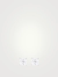 9K White Gold Chester Princess Stud Earrings