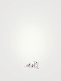 9K White Gold Chester Princess Stud Earrings