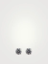 9K White Gold Eternal Four Prong Round Stud Earrings