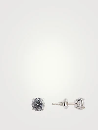9K White Gold Eternal Four Prong Round Stud Earrings