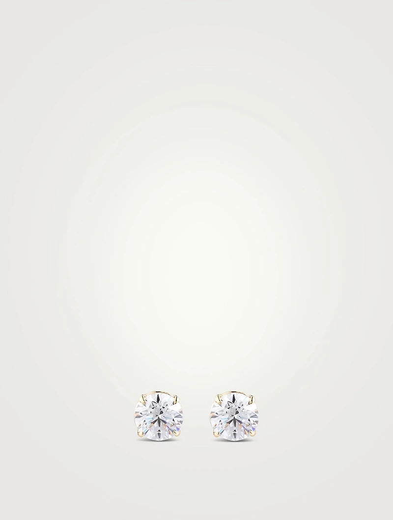 9K Gold Eternal Four Prong Round Stud Earrings