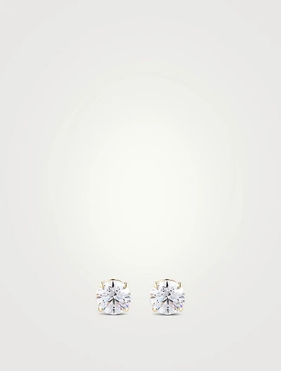 9K Gold Eternal Four Prong Round Stud Earrings