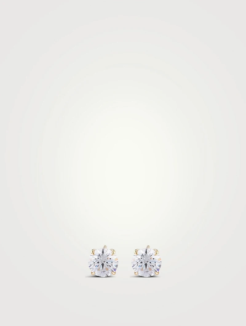 9K Gold Round Stud Earrings