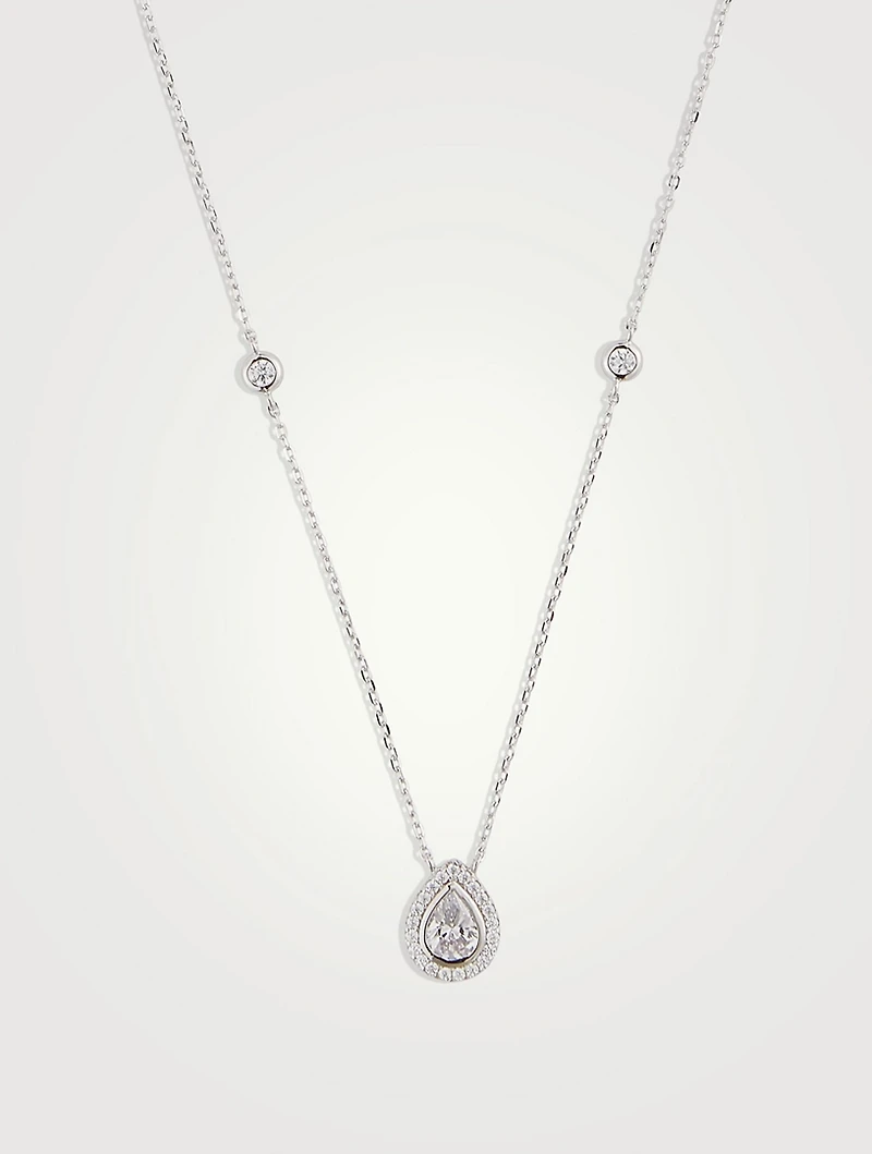 Emile Pear Borderset Pendant Necklace