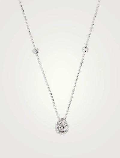 Emile Pear Borderset Pendant Necklace