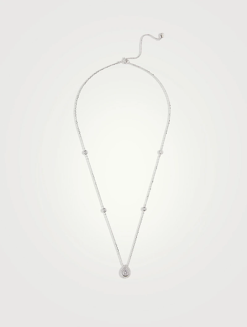 Emile Pear Borderset Pendant Necklace