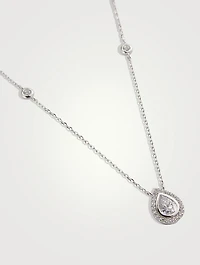 Emile Pear Borderset Pendant Necklace
