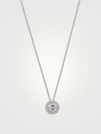 Gwen Round Borderset Pendant Necklace