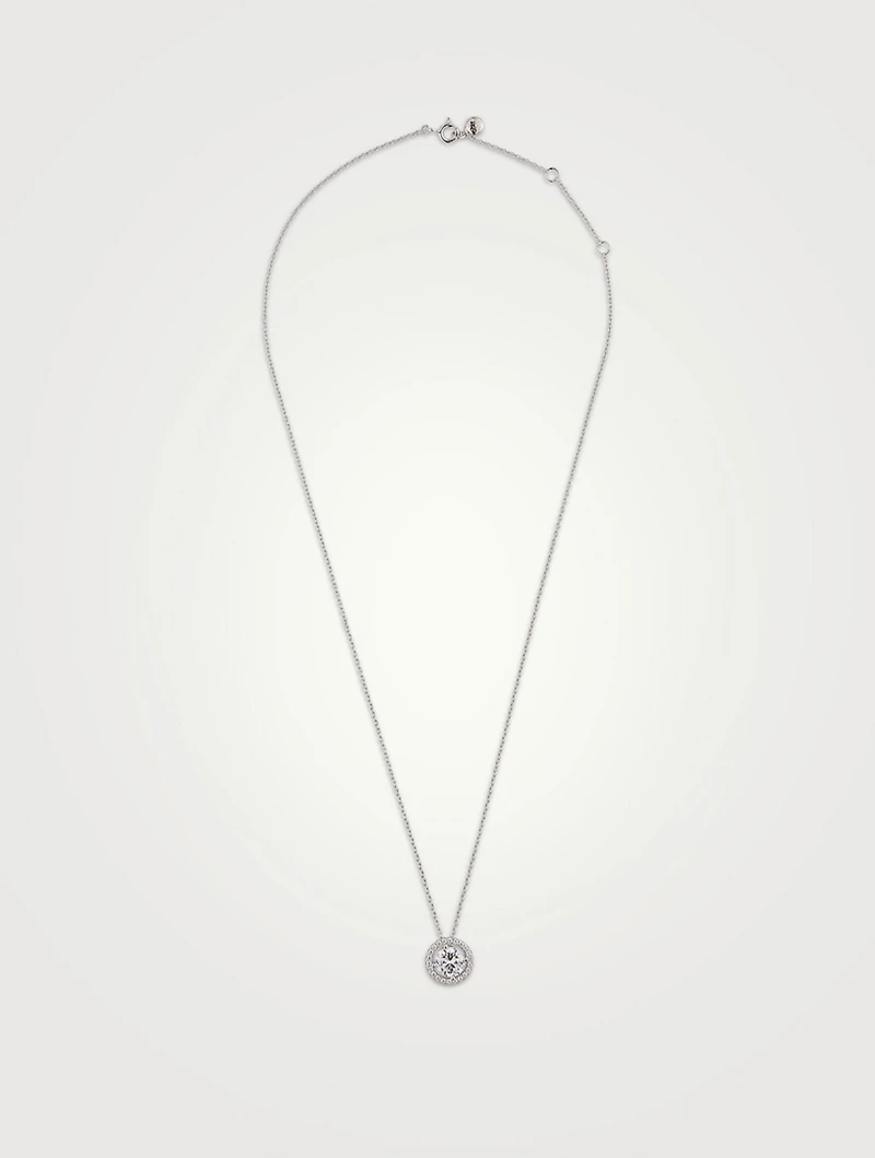Gwen Round Borderset Pendant Necklace
