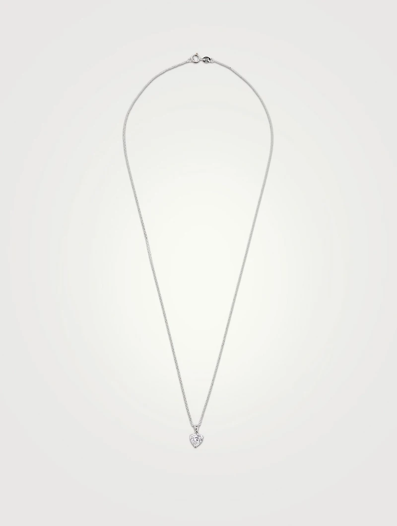 9K White Gold Camden Heart Pendant Necklace