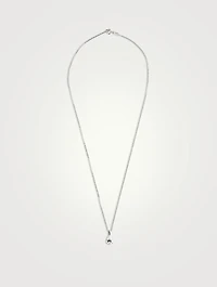 9K White Gold Cecile Pear Pendant Necklace