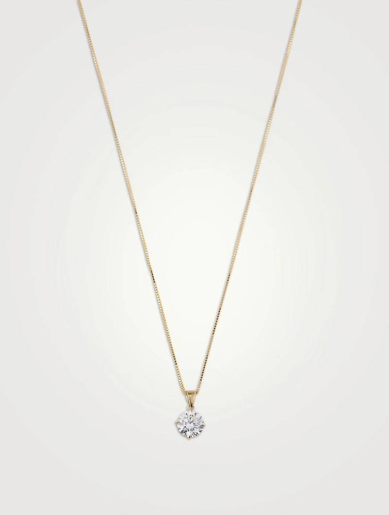 9K Gold Hazel Four Prong Round Pendant Necklace