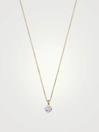 9K Gold Hazel Four Prong Round Pendant Necklace