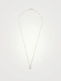 9K Gold Hazel Four Prong Round Pendant Necklace