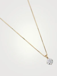 9K Gold Hazel Four Prong Round Pendant Necklace