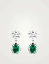 Camari Emerald Pear Microset Drop Earrings