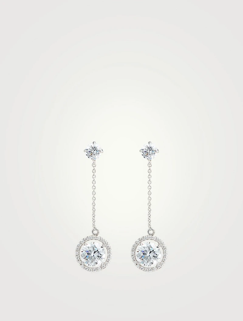 Ida Round Borderset Drop Earrings