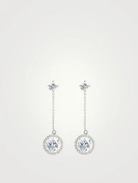 Ida Round Borderset Drop Earrings