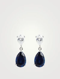 Arabella Double Pear Drop Earrings With Sapphire