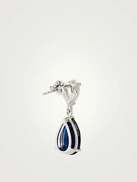 Arabella Double Pear Drop Earrings With Sapphire