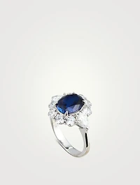 Carmine Oval Ring With Sapphire