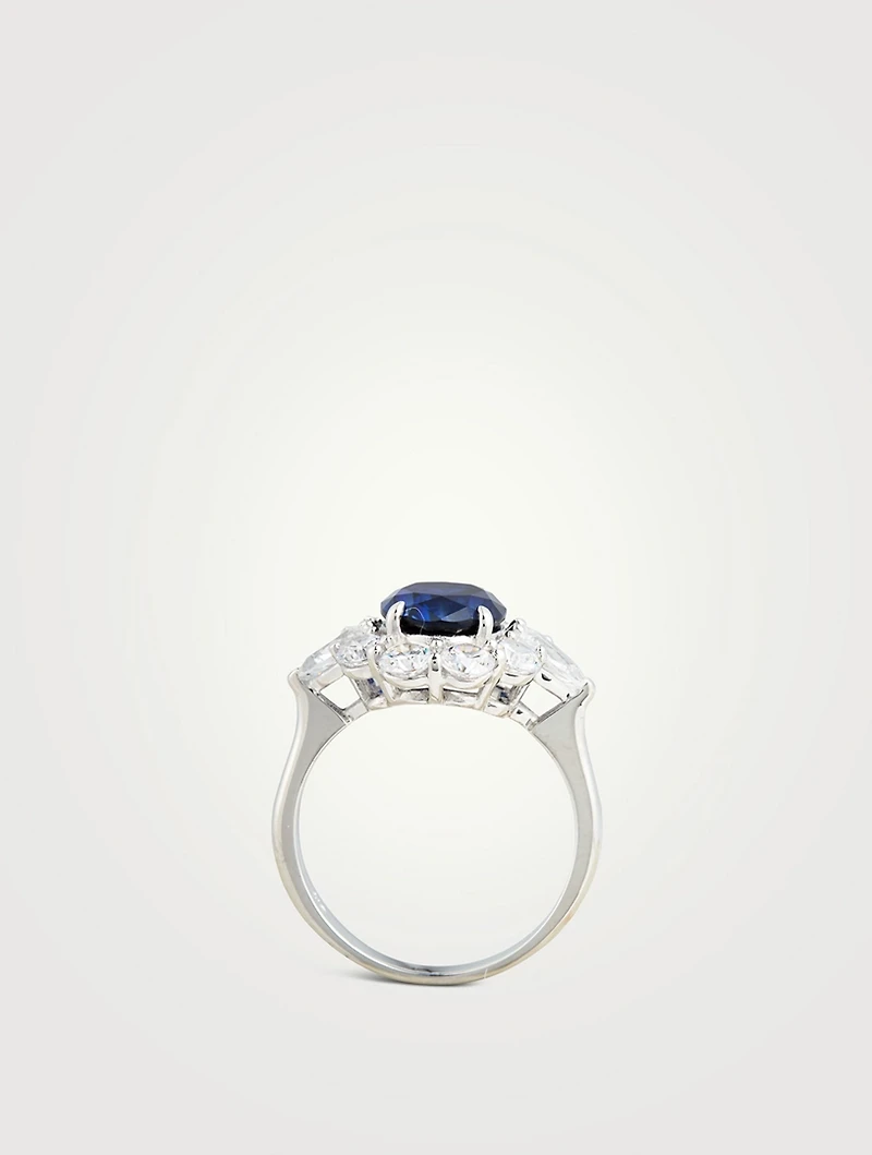 Carmine Oval Ring With Sapphire