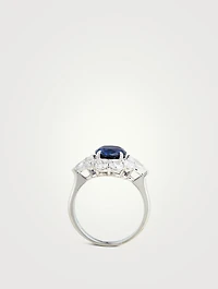 Carmine Oval Ring With Sapphire