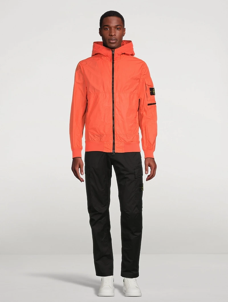 Nylon Zip Jacket With Hood