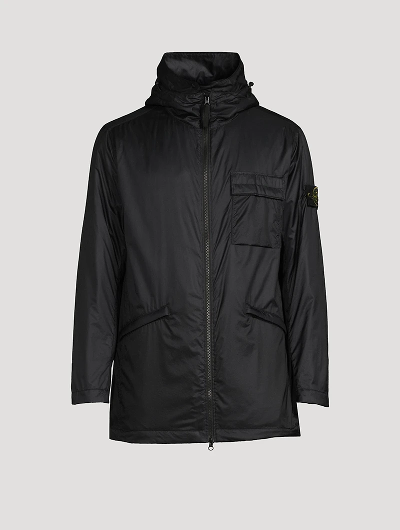 Ripstop Nylon Zip Jacket With Hood