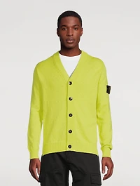 Stocking Stitch Cotton-Nylon V-Neck Cardigan