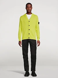 Stocking Stitch Cotton-Nylon V-Neck Cardigan