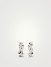Fireworks 18K White Gold Cali Stud Earrings With Diamonds