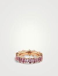 18K Rose Gold Eternity Band With Pink Sapphire
