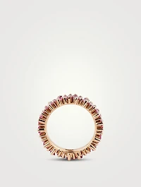 18K Rose Gold Eternity Band With Pink Sapphire