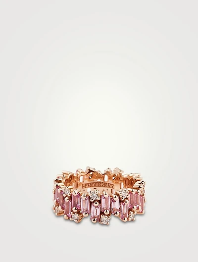 Audrey 18K Rose Gold Eternity Band With Sapphire And Diamonds