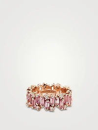 Audrey 18K Rose Gold Eternity Band With Sapphire And Diamonds